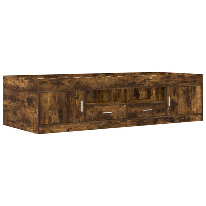 vidaXL Bed Frame with Storage Smoked Oak 80 x 200 cm Engineered Wood