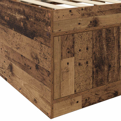 vidaXL Bed Frame with Storage Old Wood 80 x 200 cm Engineered Wood