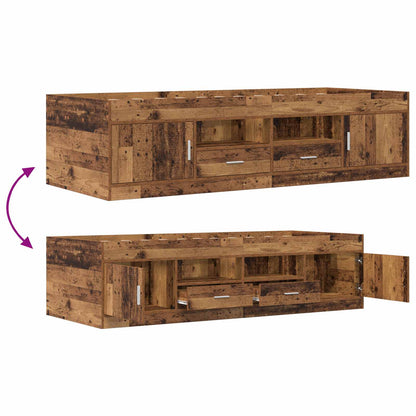 vidaXL Bed Frame with Storage Old Wood 80 x 200 cm Engineered Wood