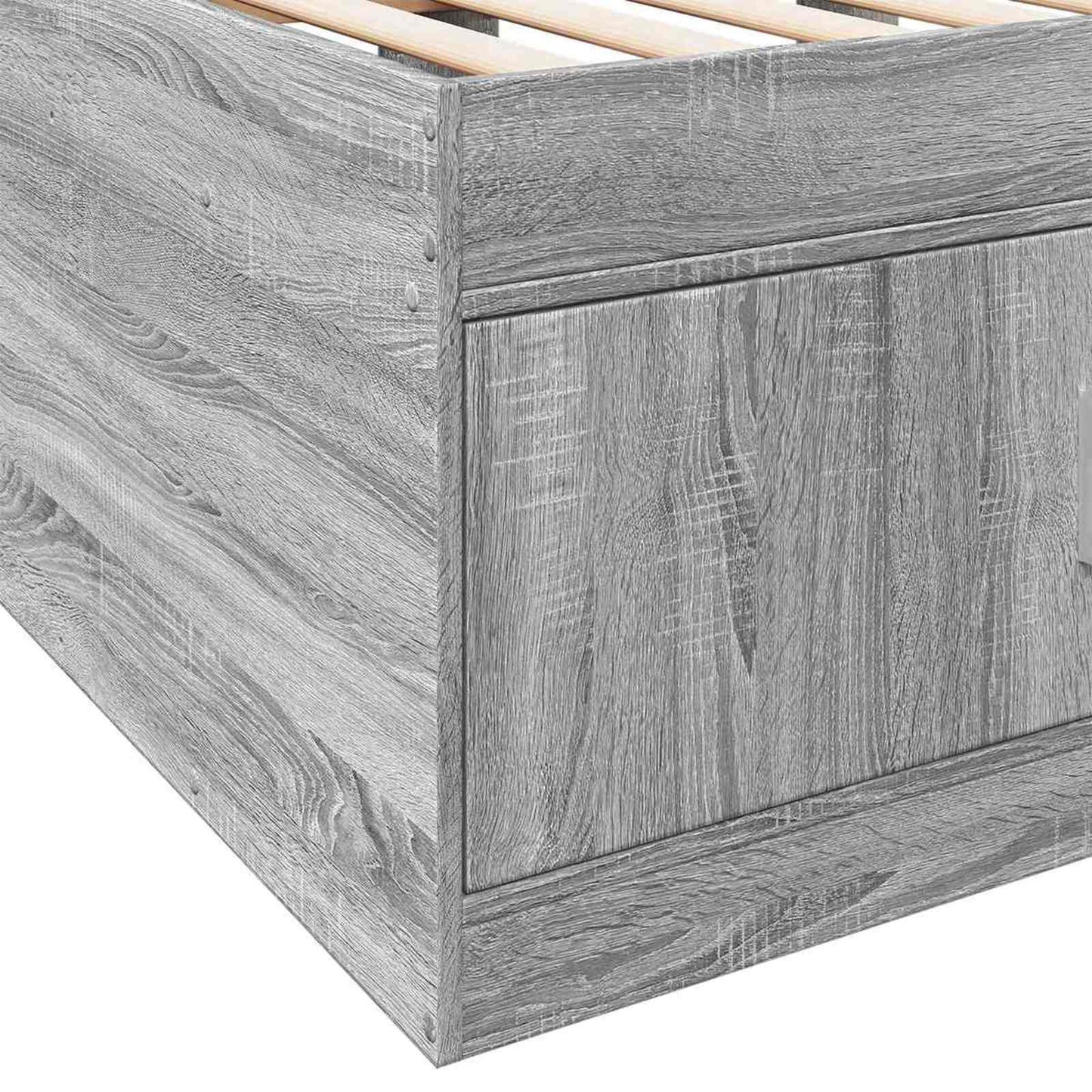 vidaXL Bed Frame with Storage Grey Sonoma 80 x 200 cm Engineered Wood