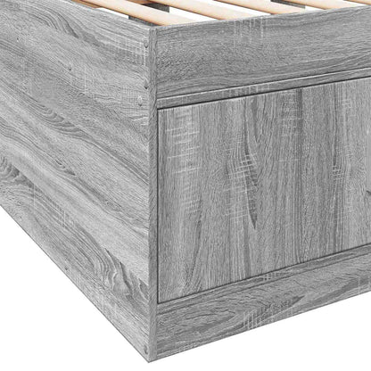 vidaXL Bed Frame with Storage Grey Sonoma 80 x 200 cm Engineered Wood