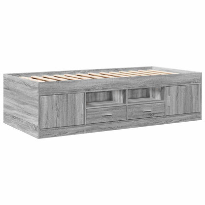 vidaXL Bed Frame with Storage Grey Sonoma 80 x 200 cm Engineered Wood