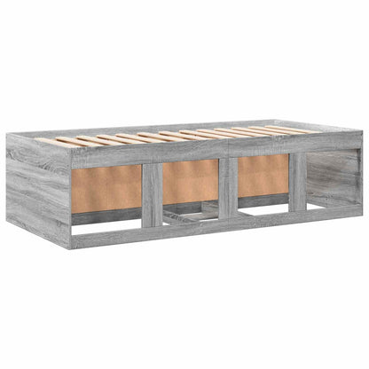 vidaXL Bed Frame with Storage Grey Sonoma 80 x 200 cm Engineered Wood