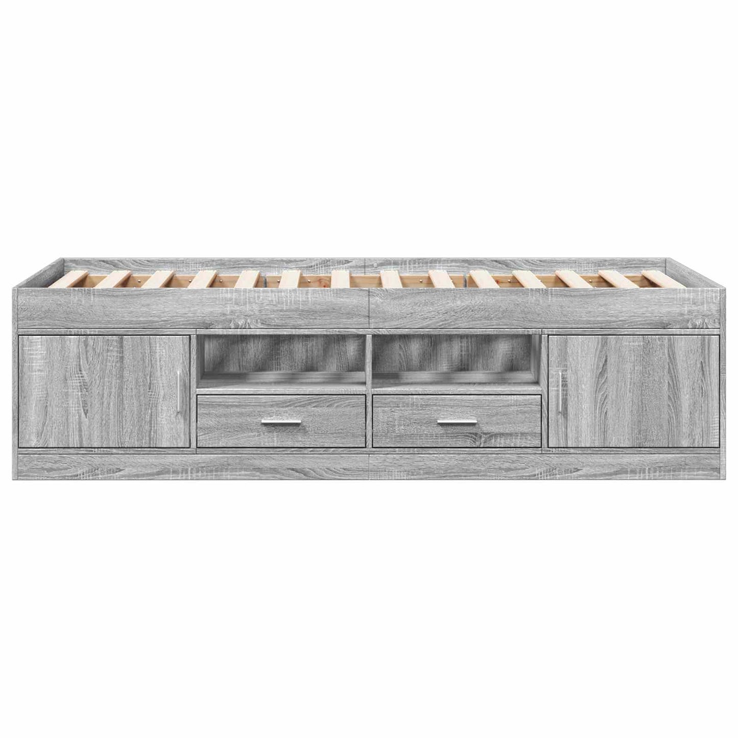 vidaXL Bed Frame with Storage Grey Sonoma 80 x 200 cm Engineered Wood