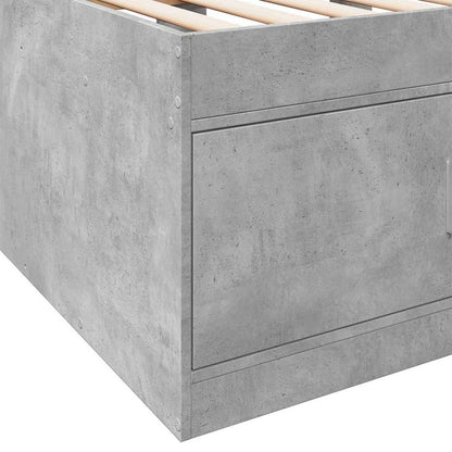 vidaXL Bed Frame with Storage with Drawer Concrete Grey 80 x 200 cm