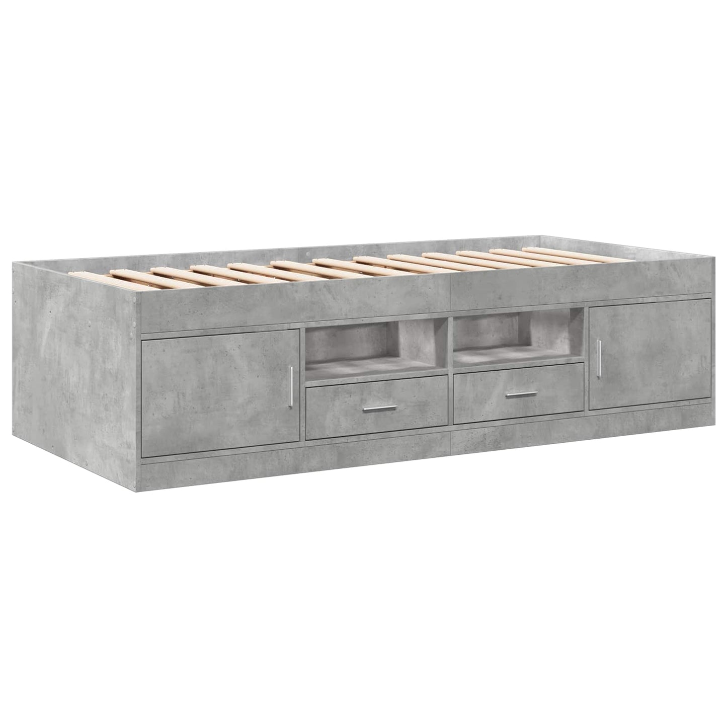 vidaXL Bed Frame with Storage with Drawer Concrete Grey 80 x 200 cm