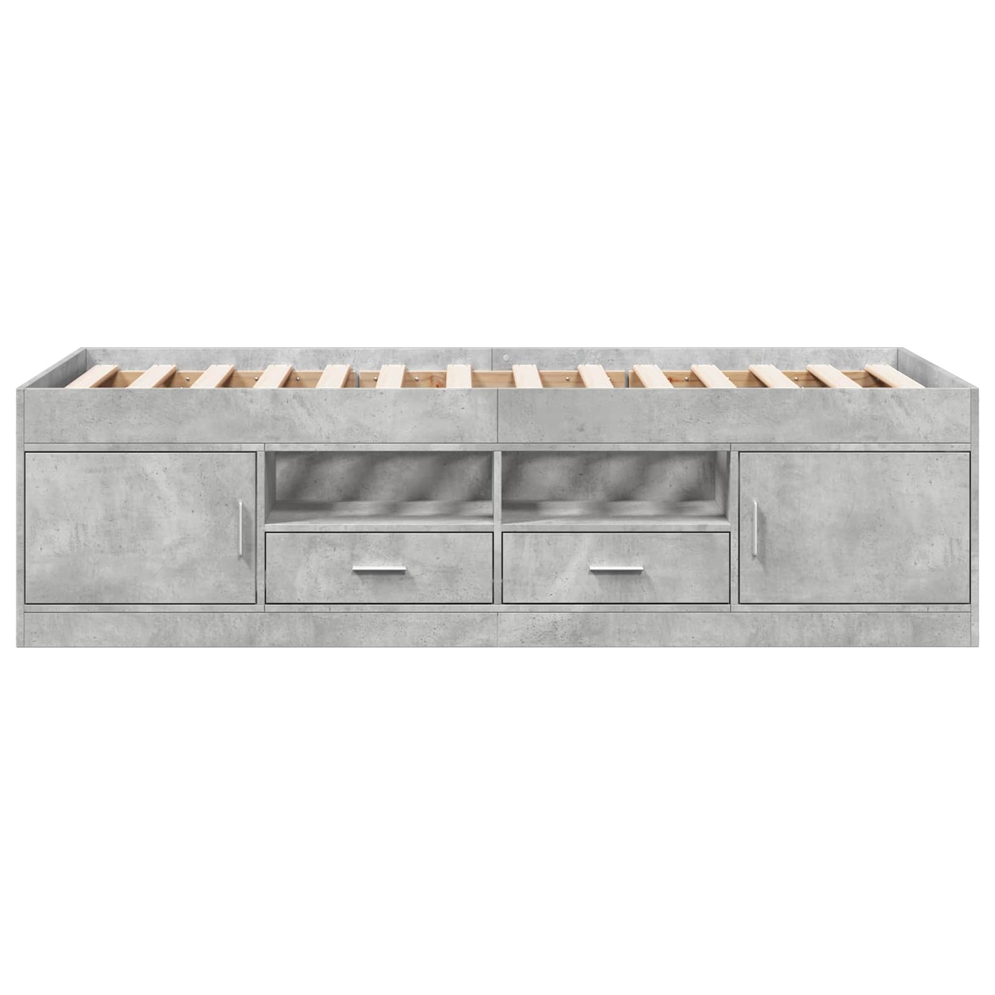 vidaXL Bed Frame with Storage with Drawer Concrete Grey 80 x 200 cm