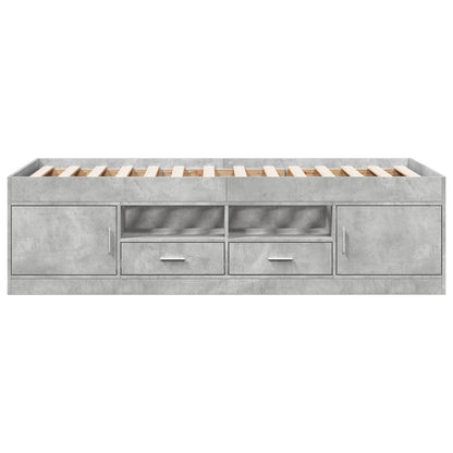 vidaXL Bed Frame with Storage with Drawer Concrete Grey 80 x 200 cm