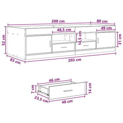 vidaXL Bed Frame with Storage with Drawer Concrete Grey 80 x 200 cm