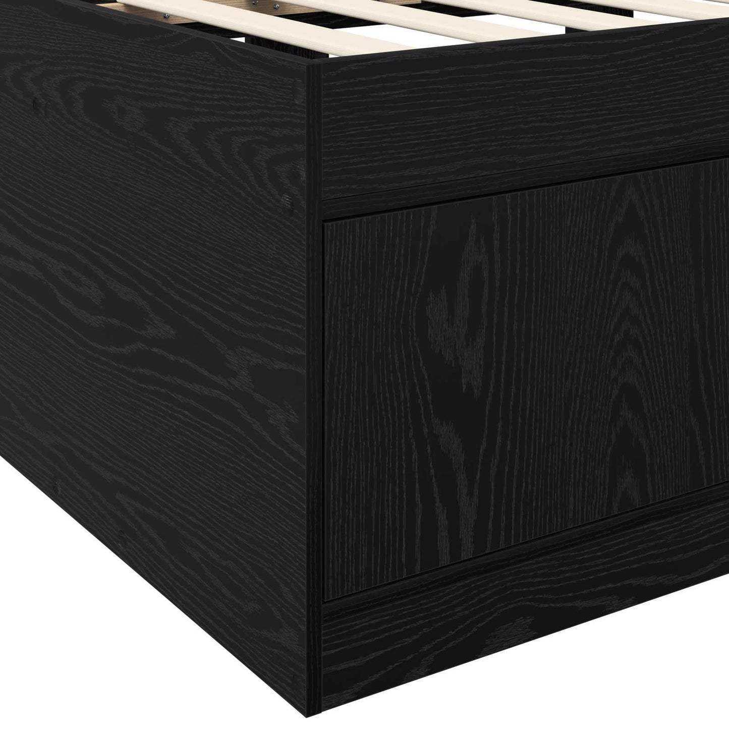 vidaXL Bed Frame with Storage Black Oak 80 x 200 cm Engineered Wood