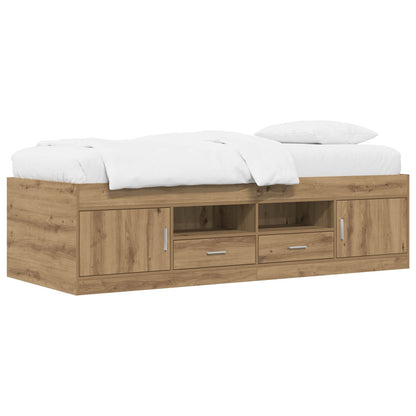 vidaXL Bed Frame with Storage Artisian Oak 80 x 200 cm Engineered Wood