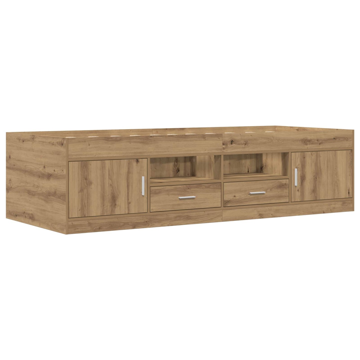 vidaXL Bed Frame with Storage Artisian Oak 80 x 200 cm Engineered Wood