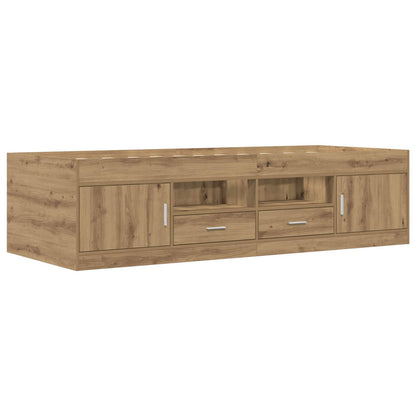 vidaXL Bed Frame with Storage Artisian Oak 80 x 200 cm Engineered Wood
