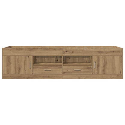 vidaXL Bed Frame with Storage Artisian Oak 80 x 200 cm Engineered Wood