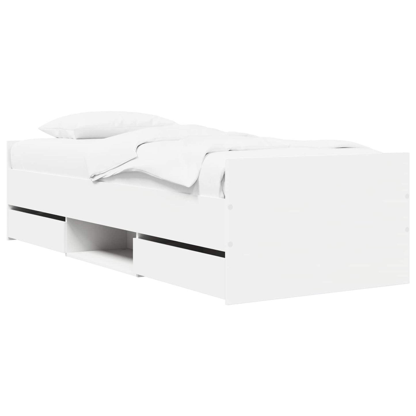vidaXL Bed Frame with Storage White 80 x 200 cm Engineered Wood