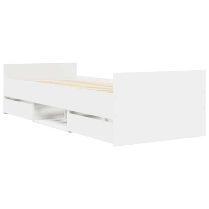 vidaXL Bed Frame with Storage White 80 x 200 cm Engineered Wood