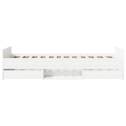 vidaXL Bed Frame with Storage White 80 x 200 cm Engineered Wood