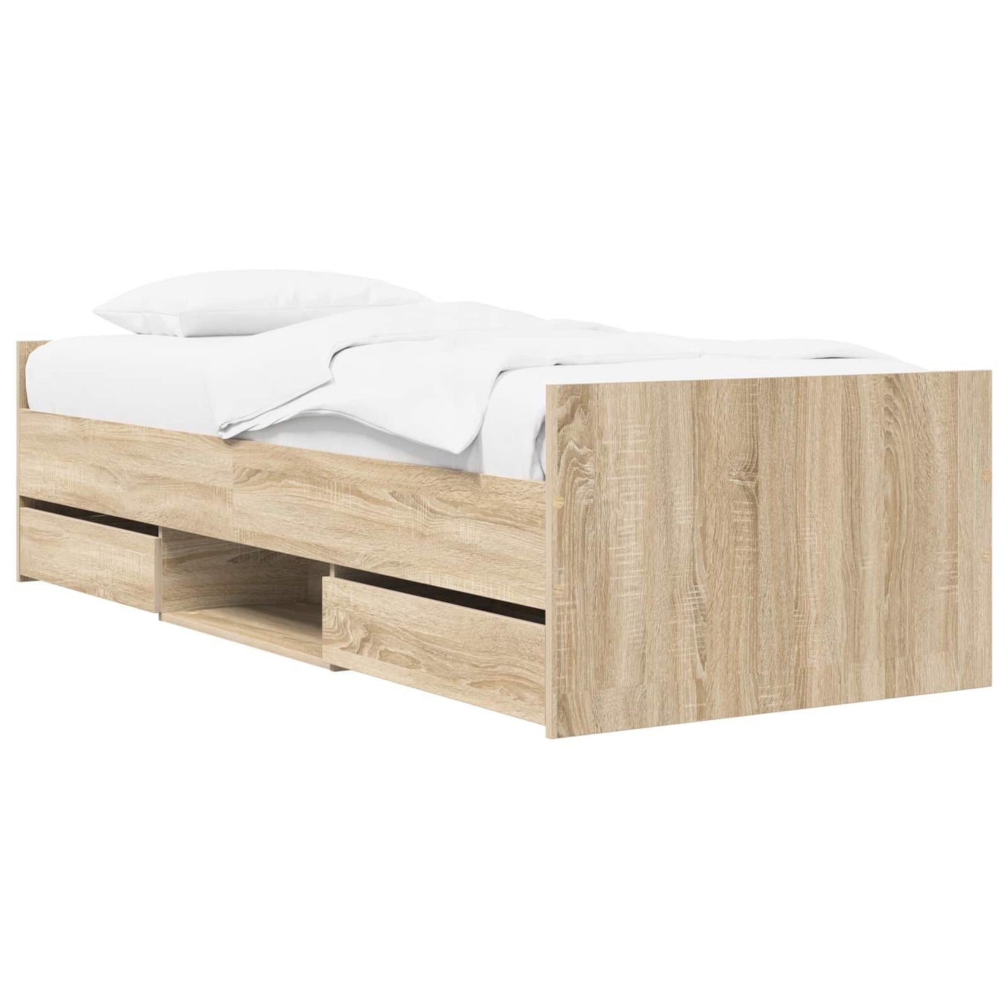 vidaXL Bed Frame with Storage Sonoma Oak 80 x 200 cm Engineered Wood