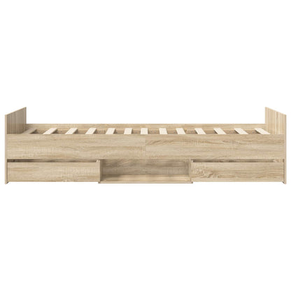 vidaXL Bed Frame with Storage Sonoma Oak 80 x 200 cm Engineered Wood