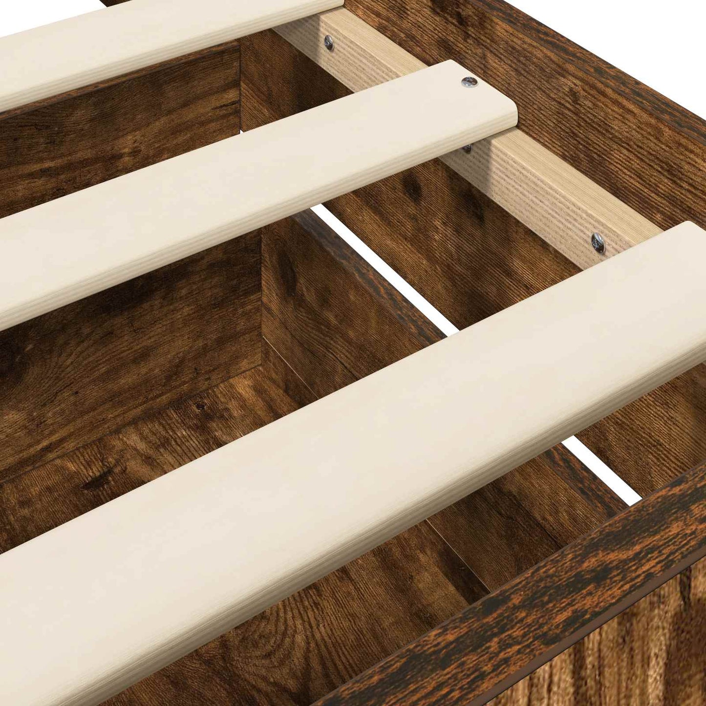 vidaXL Bed Frame with Storage Smoked Oak 80 x 200 cm Engineered Wood