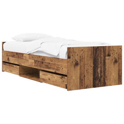 vidaXL Bed Frame with Storage Old Wood 80 x 200 cm Engineered Wood