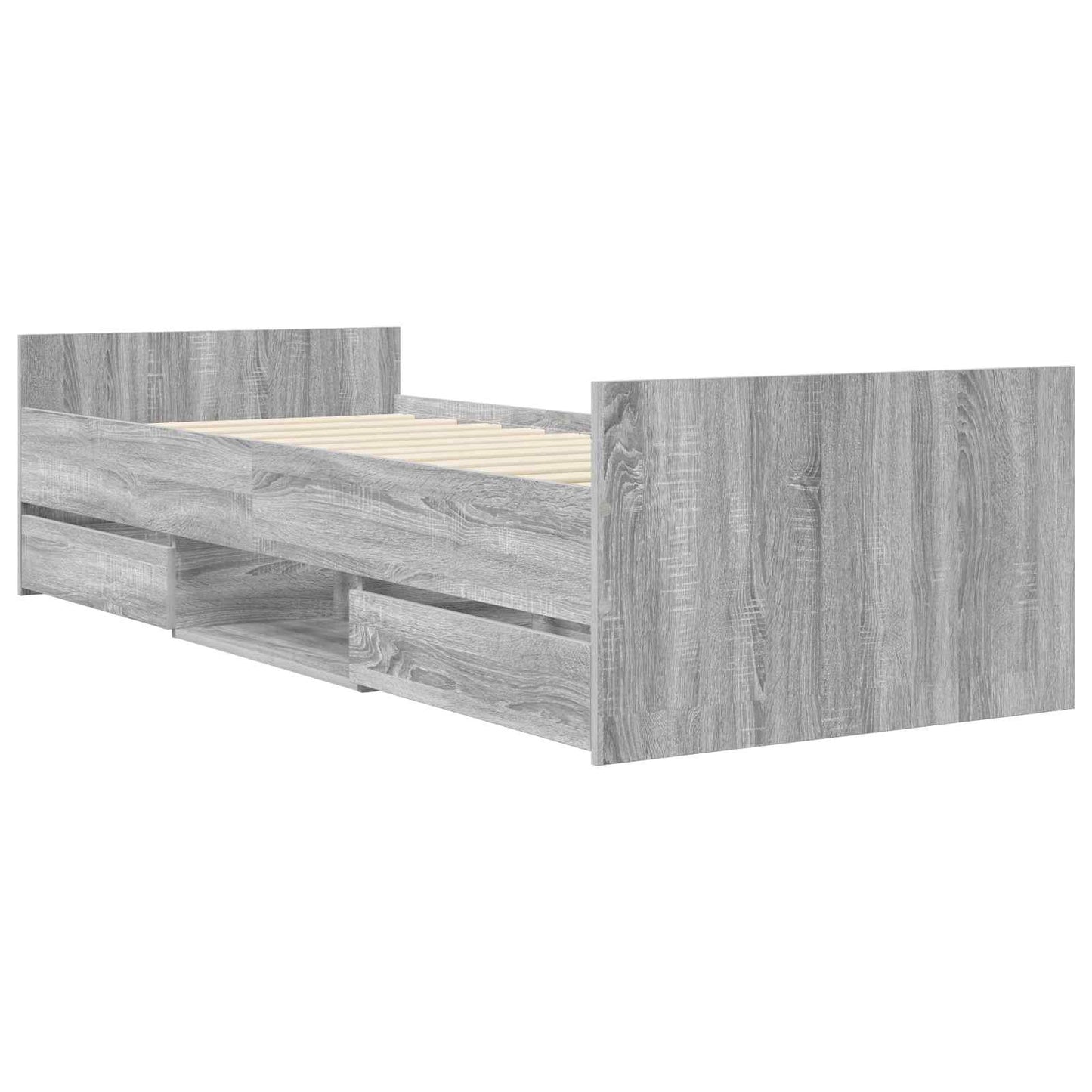 vidaXL Bed Frame with Storage Grey Sonoma 80 x 200 cm Engineered Wood