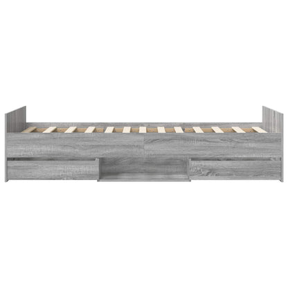 vidaXL Bed Frame with Storage Grey Sonoma 80 x 200 cm Engineered Wood