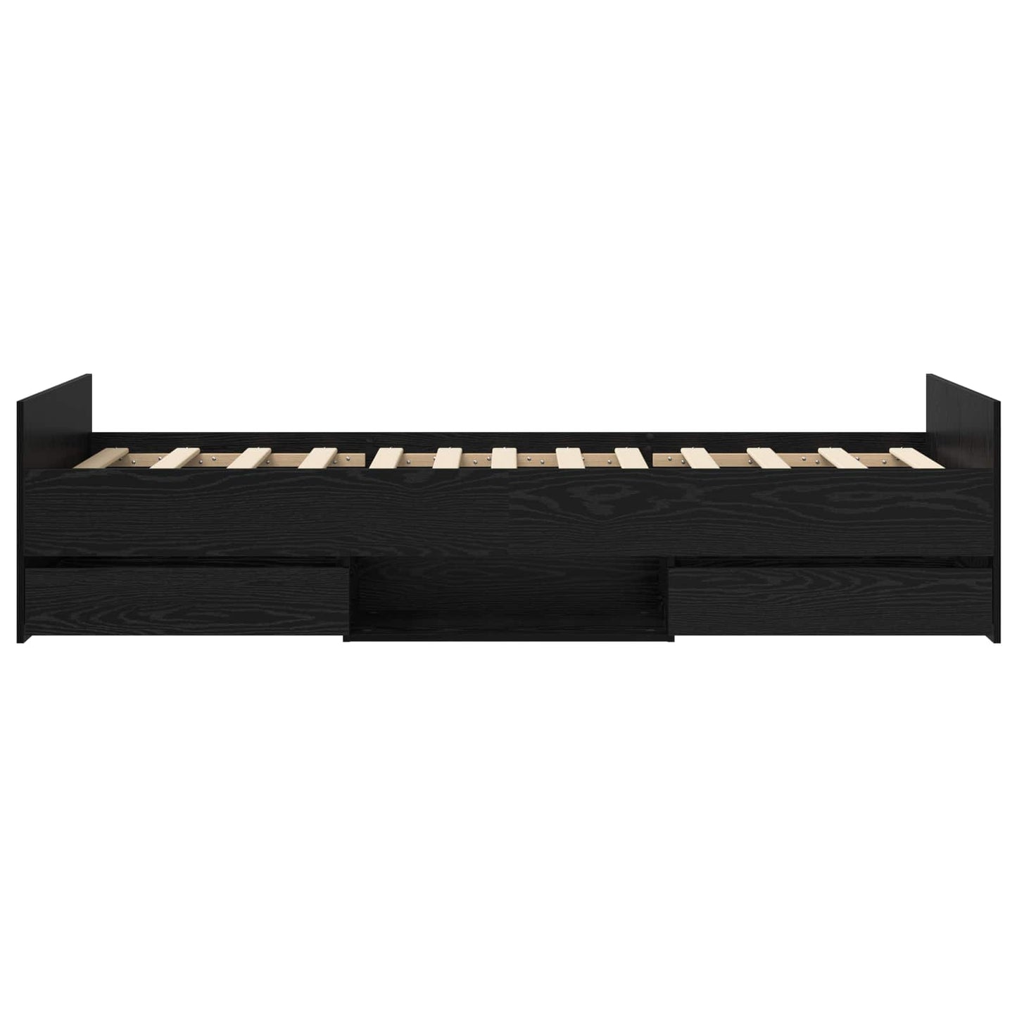 vidaXL Bed Frame with Storage Black Oak 80 x 200 cm Engineered Wood