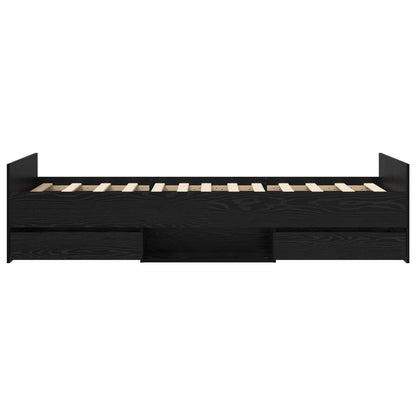 vidaXL Bed Frame with Storage Black Oak 80 x 200 cm Engineered Wood