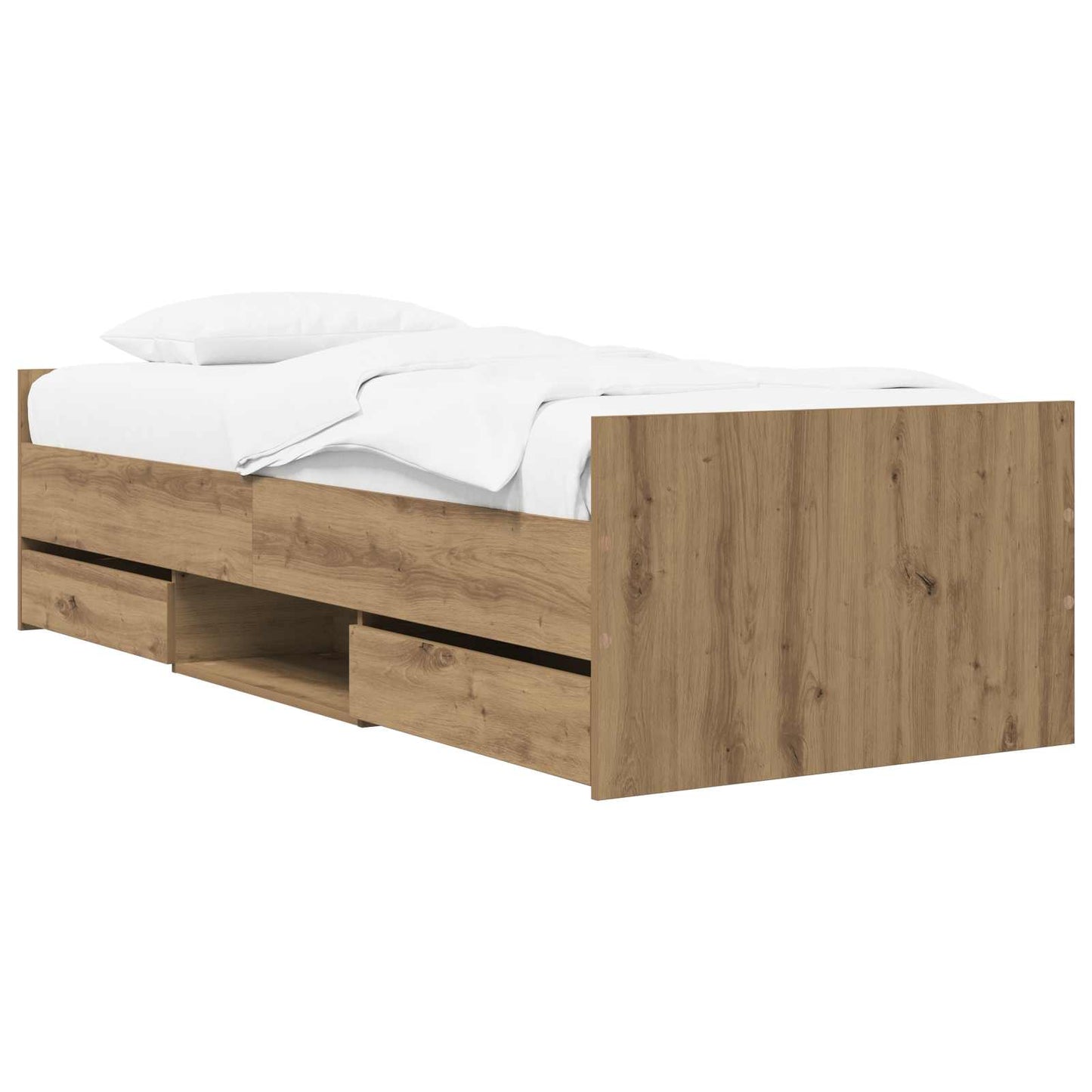 vidaXL Bed Frame with Storage Artisian Oak 80 x 200 cm Engineered Wood