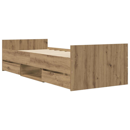 vidaXL Bed Frame with Storage Artisian Oak 80 x 200 cm Engineered Wood