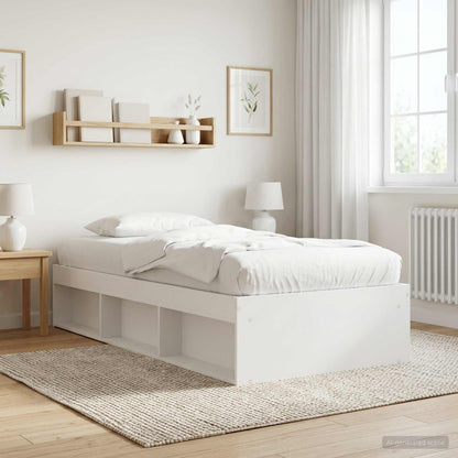 vidaXL Bed Frame with Storage White 80 x 200 cm Engineered Wood