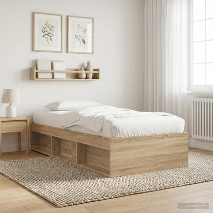 vidaXL Bed Frame with Storage Sonoma Oak 80 x 200 cm Engineered Wood