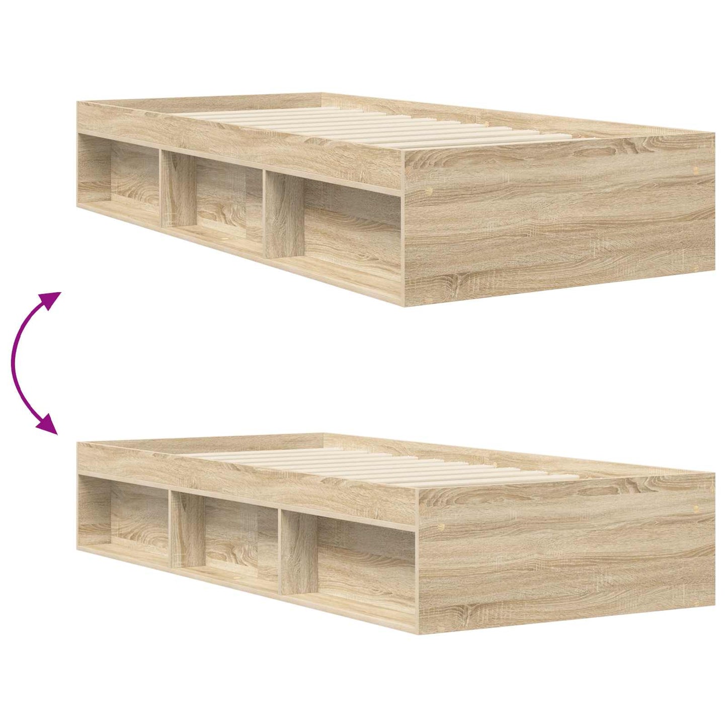 vidaXL Bed Frame with Storage Sonoma Oak 80 x 200 cm Engineered Wood