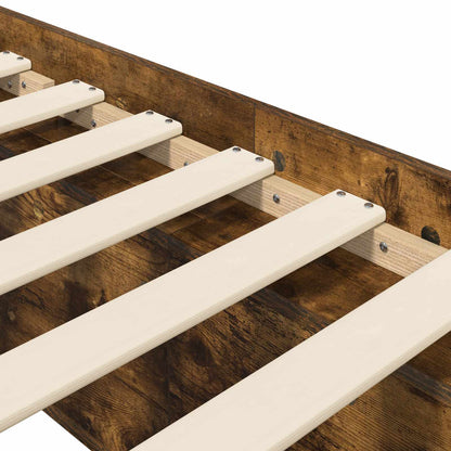 vidaXL Bed Frame with Storage Smoked Oak 80 x 200 cm Engineered Wood