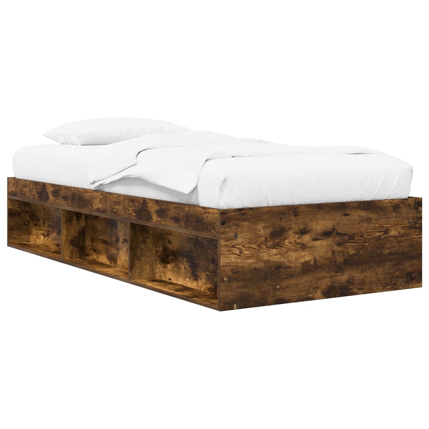 vidaXL Bed Frame with Storage Smoked Oak 80 x 200 cm Engineered Wood
