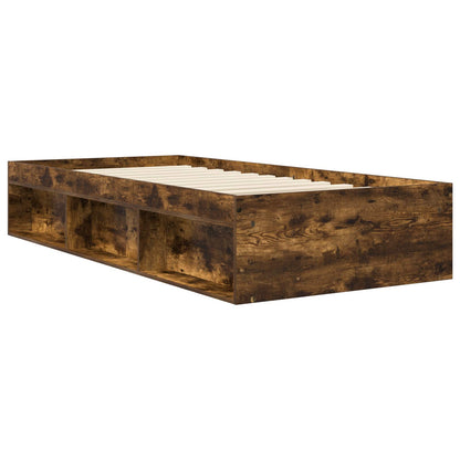 vidaXL Bed Frame with Storage Smoked Oak 80 x 200 cm Engineered Wood