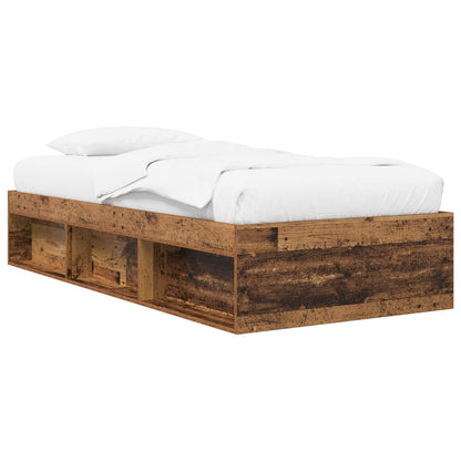 vidaXL Bed Frame with Storage Old Wood 80 x 200 cm Engineered Wood