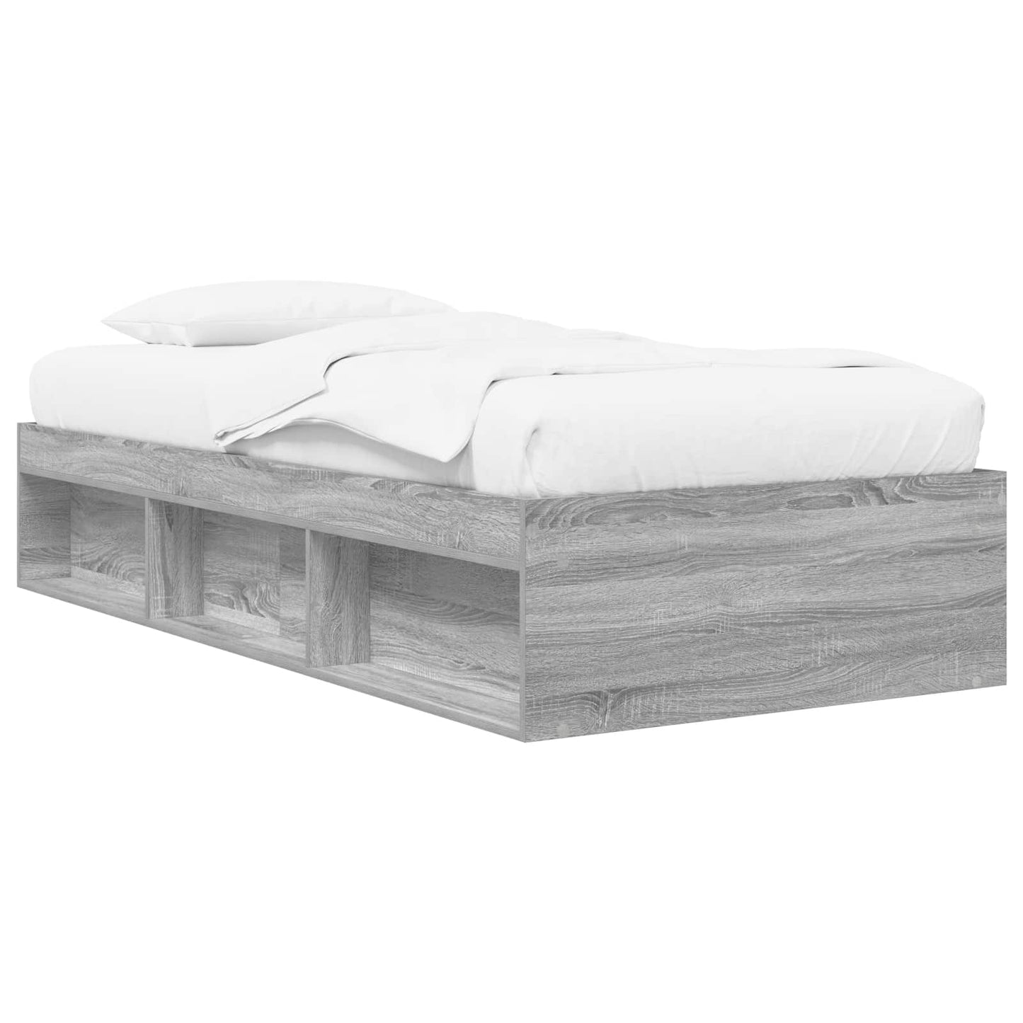 vidaXL Bed Frame with Storage Grey Sonoma 80 x 200 cm Engineered Wood
