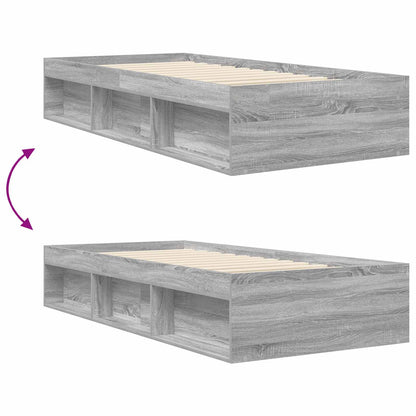 vidaXL Bed Frame with Storage Grey Sonoma 80 x 200 cm Engineered Wood