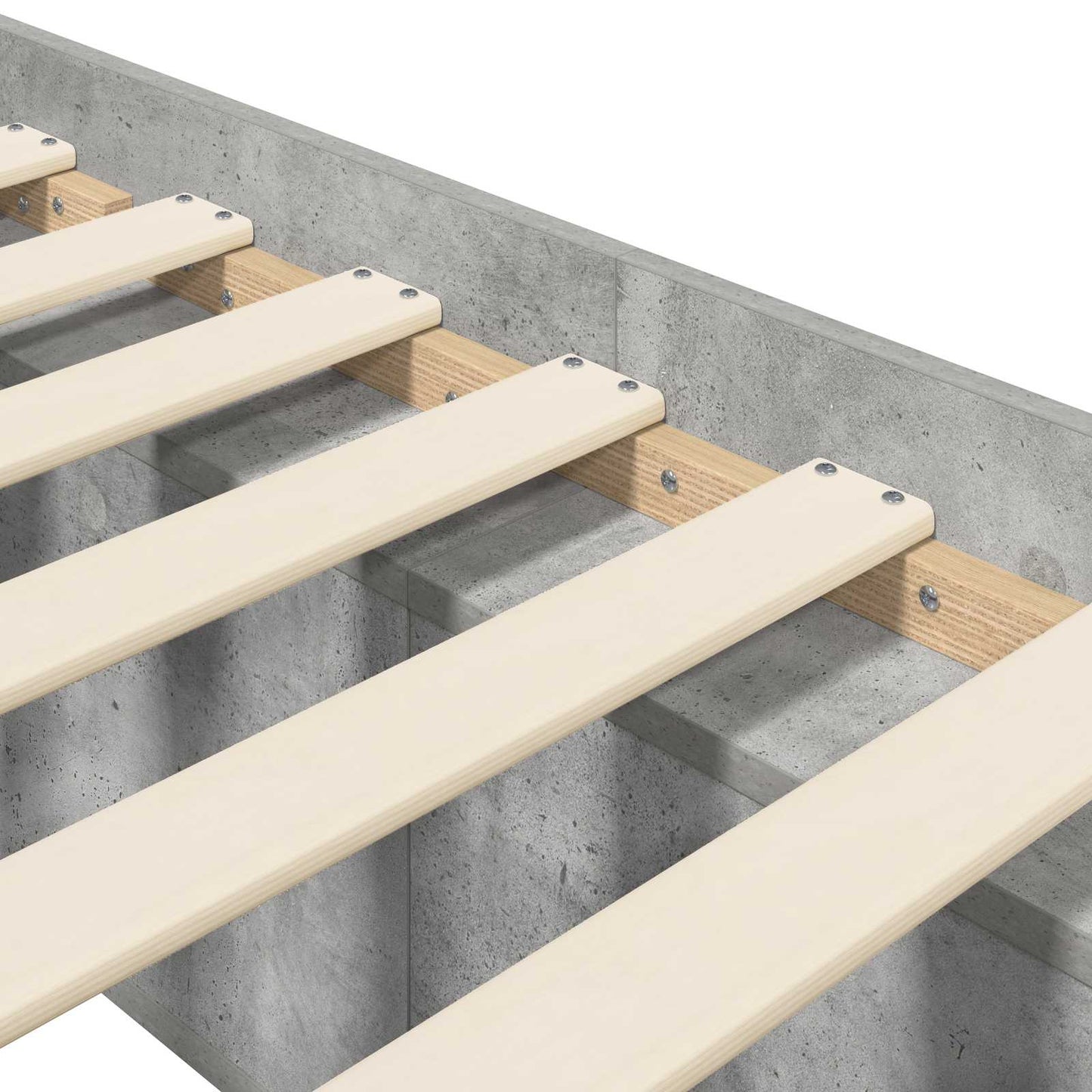 vidaXL Bed Frame with Storage with Shelf Concrete Grey 80 x 200 cm
