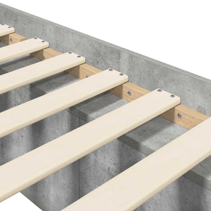 vidaXL Bed Frame with Storage with Shelf Concrete Grey 80 x 200 cm