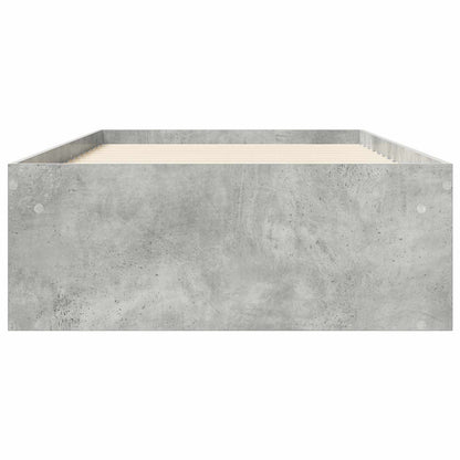 vidaXL Bed Frame with Storage with Shelf Concrete Grey 80 x 200 cm