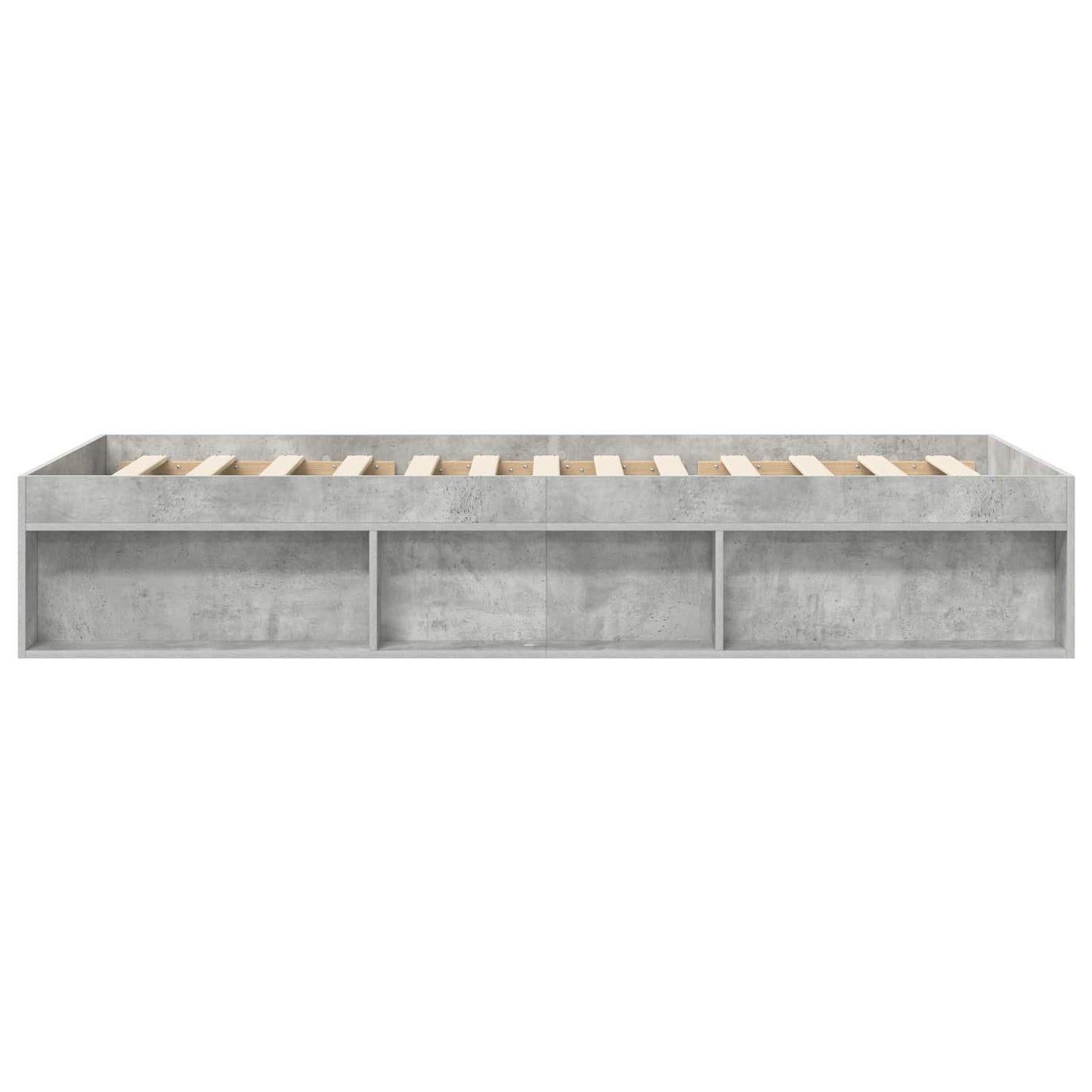 vidaXL Bed Frame with Storage with Shelf Concrete Grey 80 x 200 cm