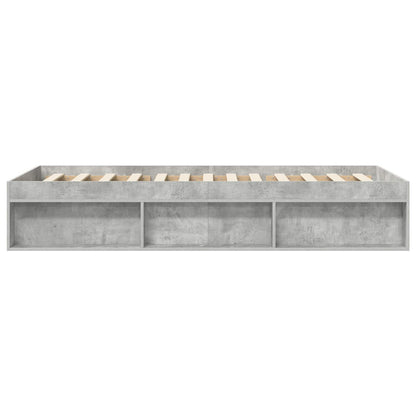 vidaXL Bed Frame with Storage with Shelf Concrete Grey 80 x 200 cm
