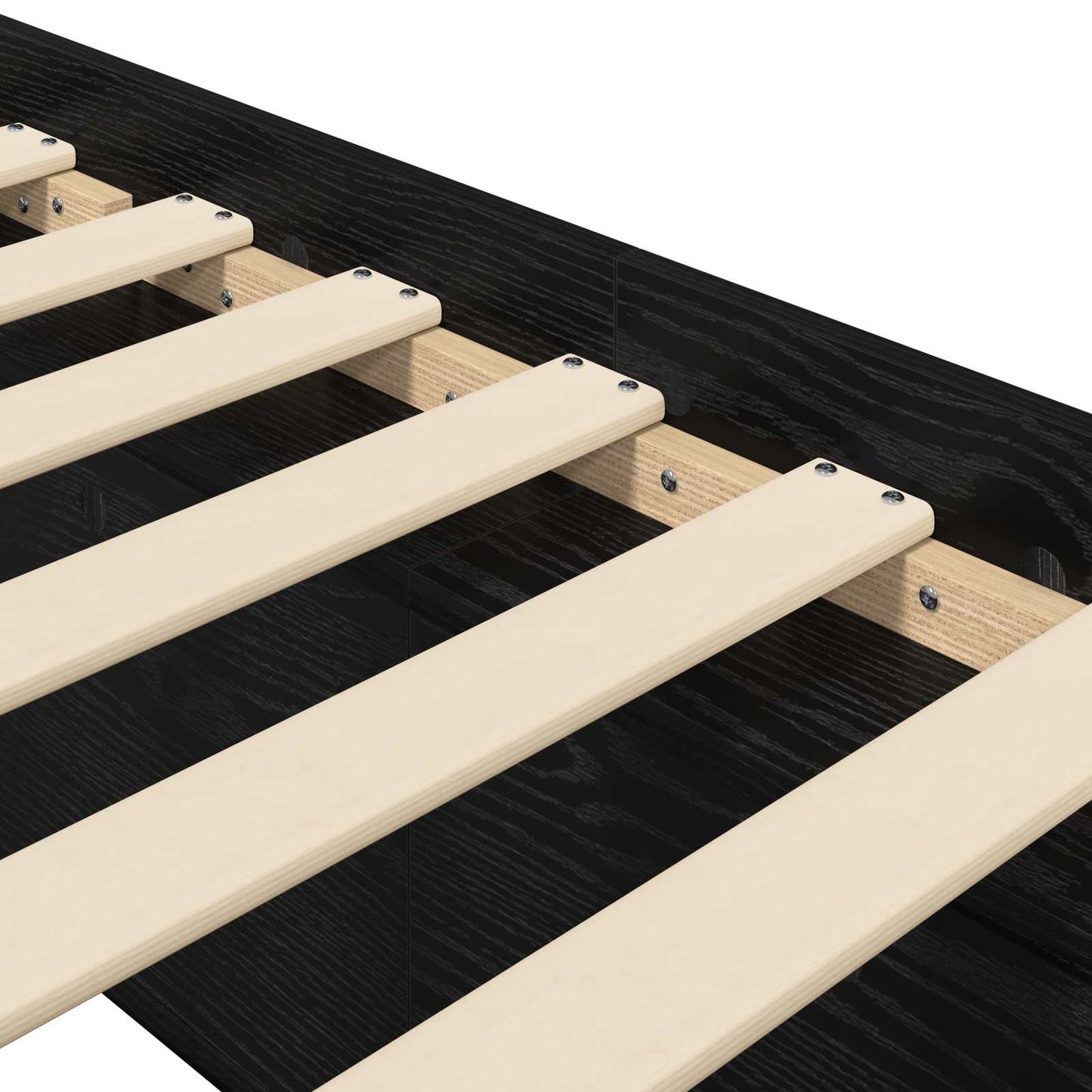 vidaXL Bed Frame with Storage Black Oak 80 x 200 cm Engineered Wood