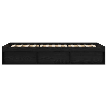 vidaXL Bed Frame with Storage Black Oak 80 x 200 cm Engineered Wood