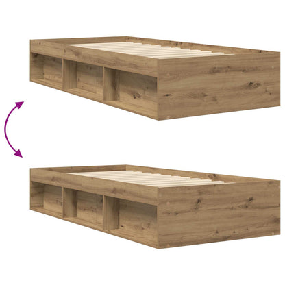 vidaXL Bed Frame with Storage Artisian Oak 80 x 200 cm Engineered Wood