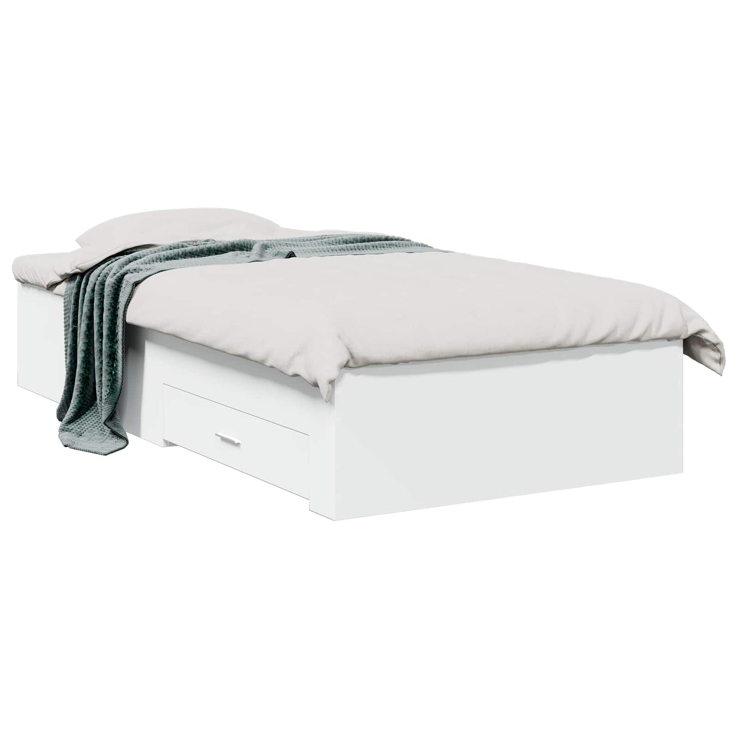 vidaXL Bed Frame with Storage White 80 x 200 cm Engineered Wood