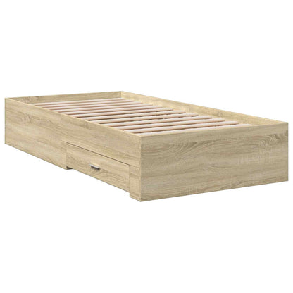 vidaXL Bed Frame with Storage Sonoma Oak 80 x 200 cm Engineered Wood